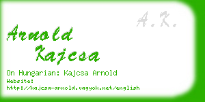 arnold kajcsa business card